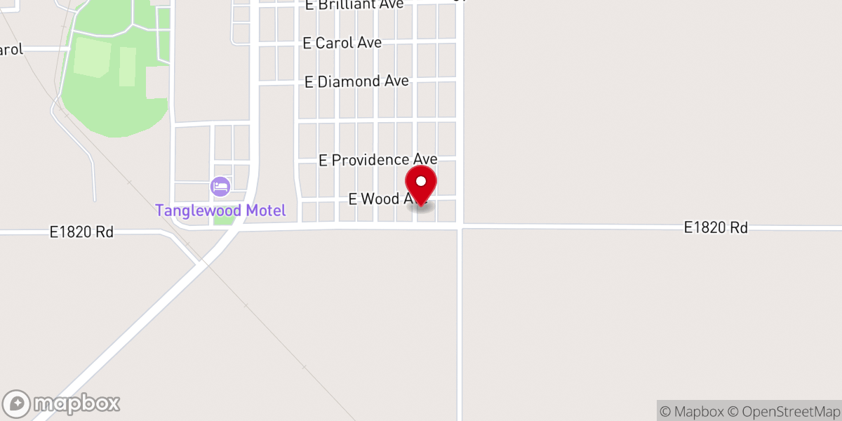 Map showing location of Assembly of God Church