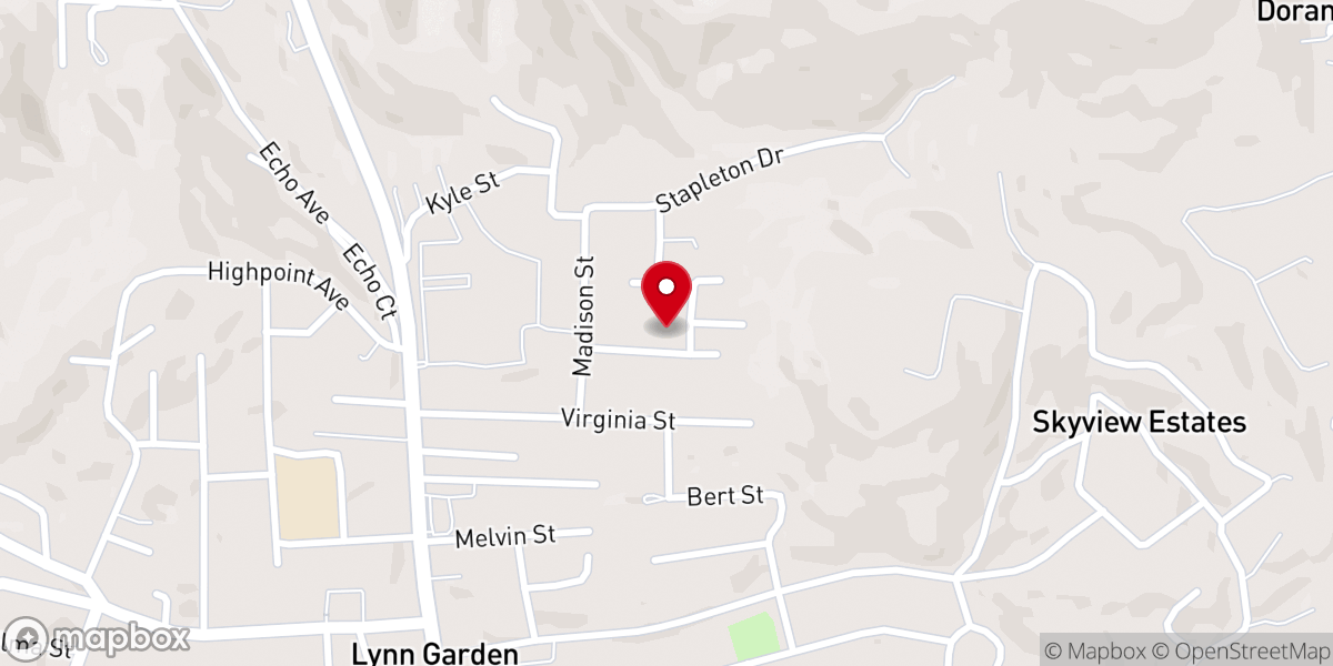 Map showing location of Lynn Garden Chapel