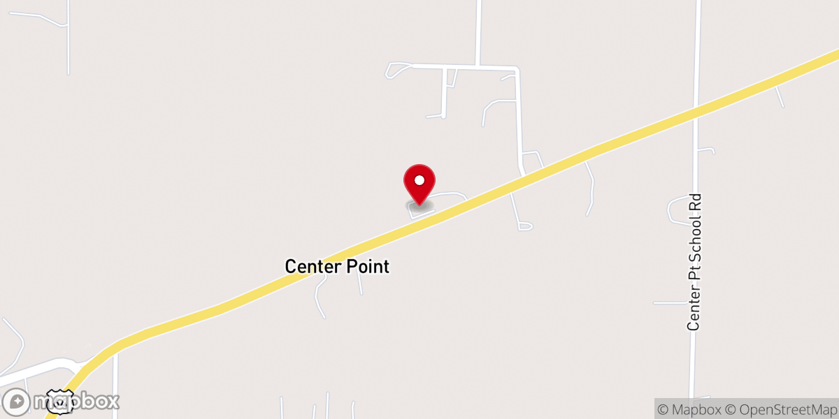 Map showing location of Center Point Free Will Baptist Church