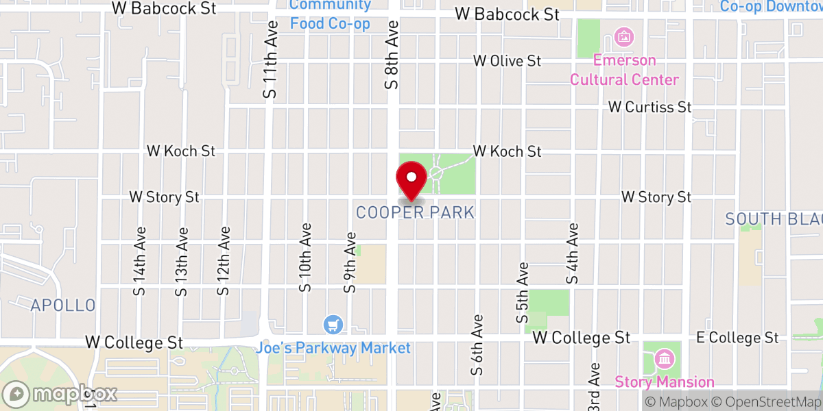 Map showing location of First Church, Christ Scientist