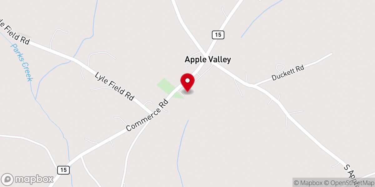 Map showing location of Apple Valley Baptist Church