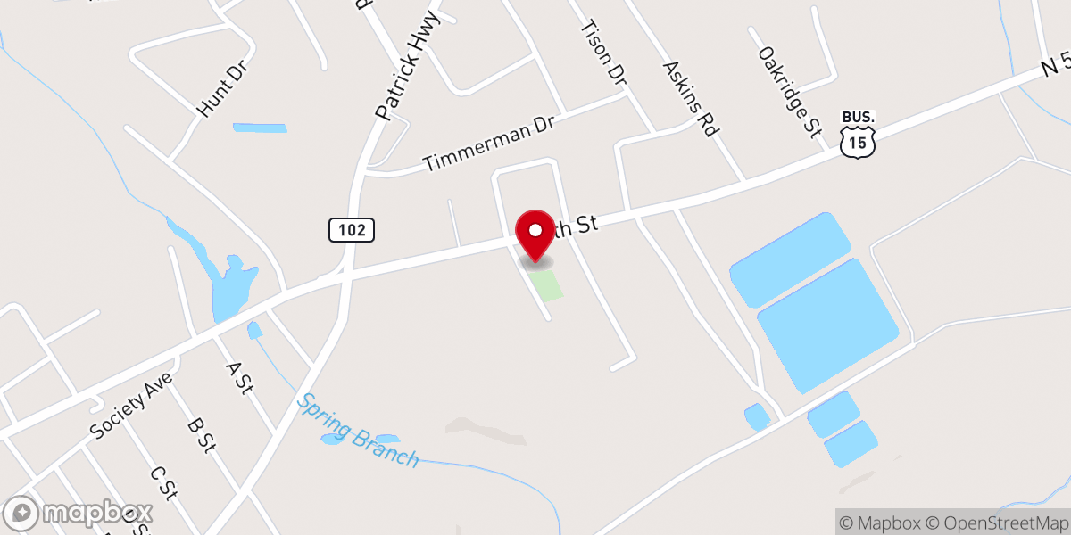 Map showing location of Kay Branch Missionary Baptist Church