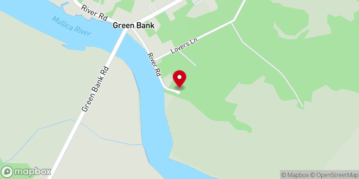 Map showing location of Green Bank United Methodist Church