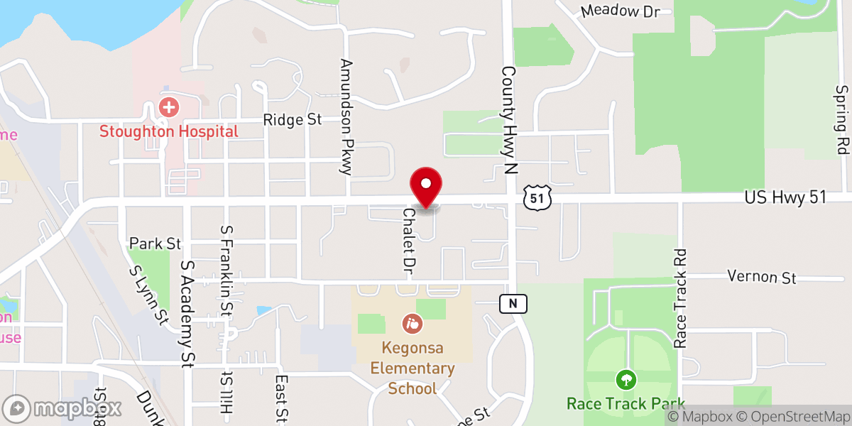 Map showing location of UPC of Stoughton