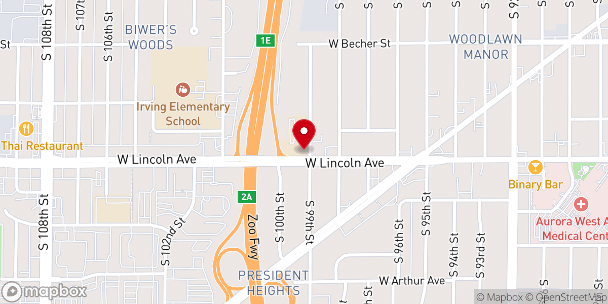 Map showing location of Woodlawn Evangelical Lutheran Church