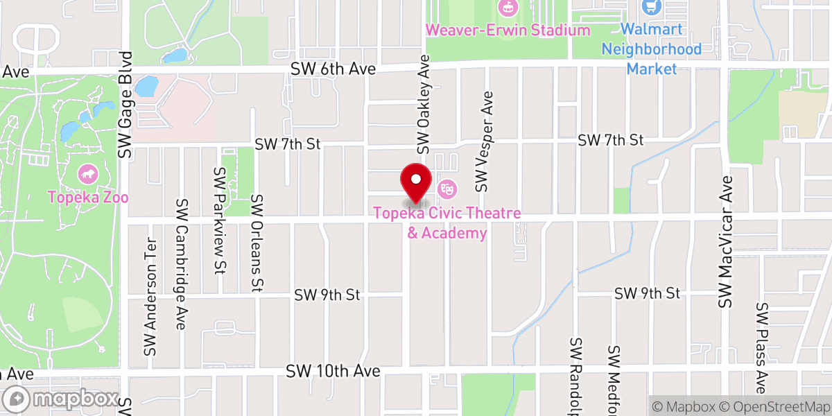 Map showing location of Korean Baptist Church of Topeka