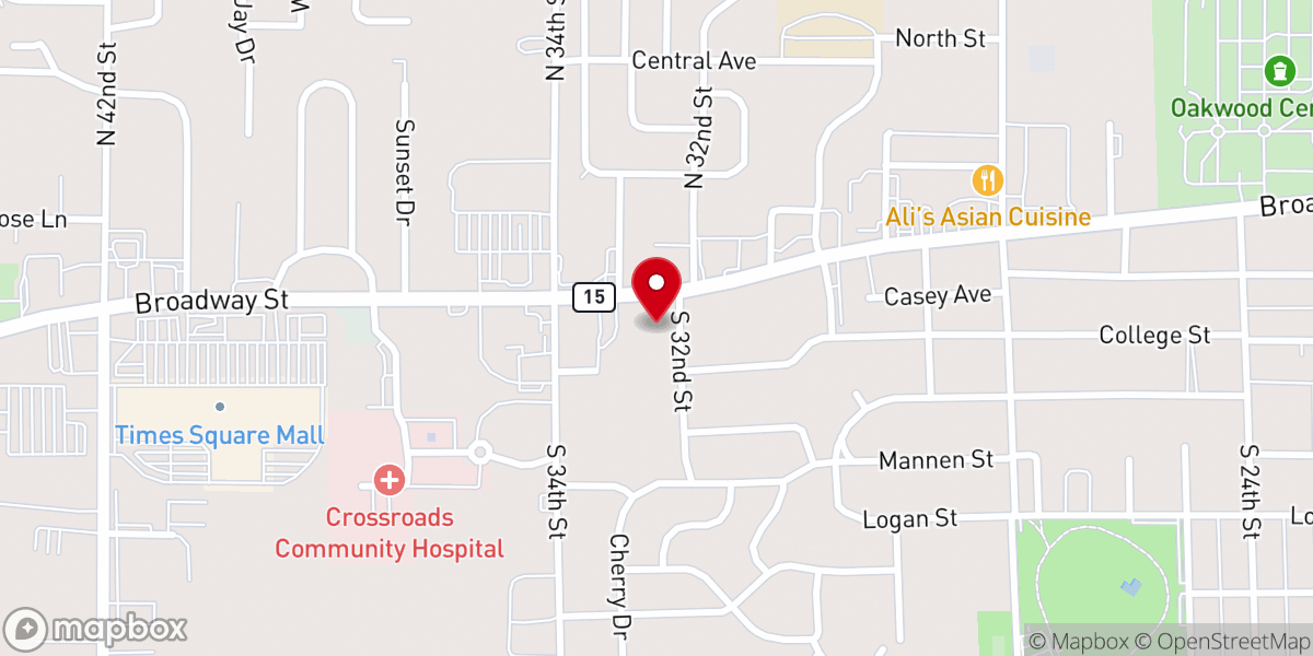 Map showing location of Prince of Peace Lutheran Church