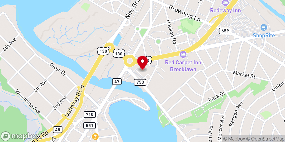 Map showing location of Westbrook Lanes Family Bowling Center