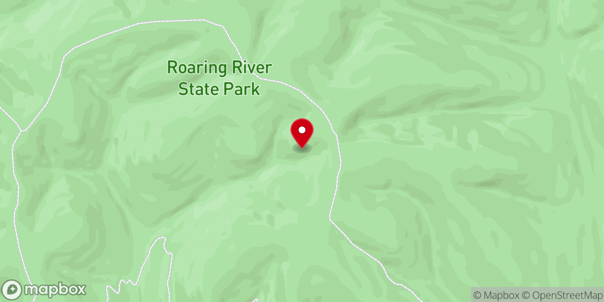 Map showing location of Roaring River State Park