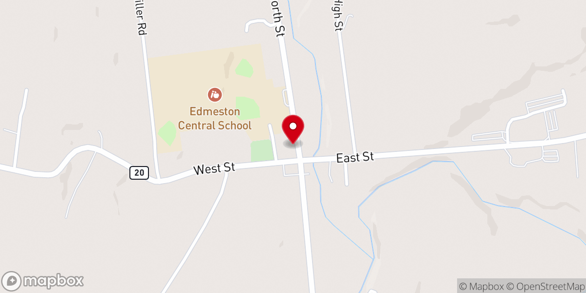 Map showing location of Edmeston United Methodist Church
