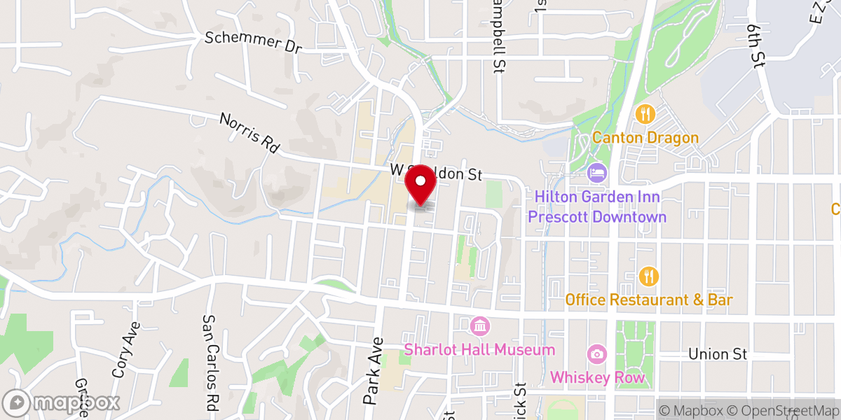 Map showing location of Mystical Spiritualist Church