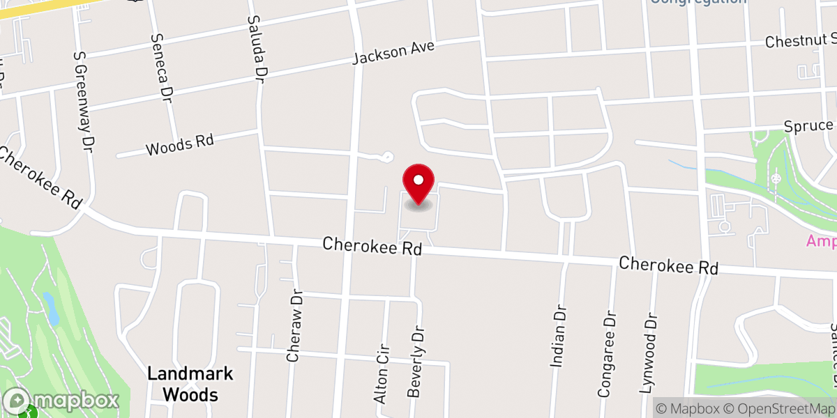 Map showing location of St. Luke Lutheran Church