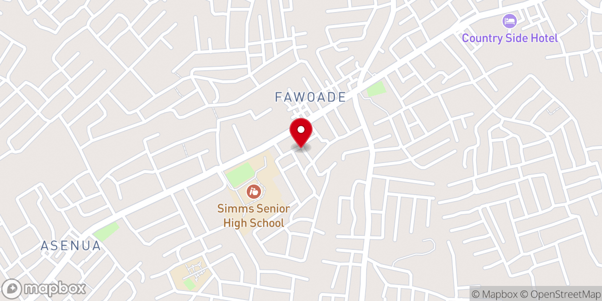 Map showing location of Good Shepherd Methodist Church, Fawoade