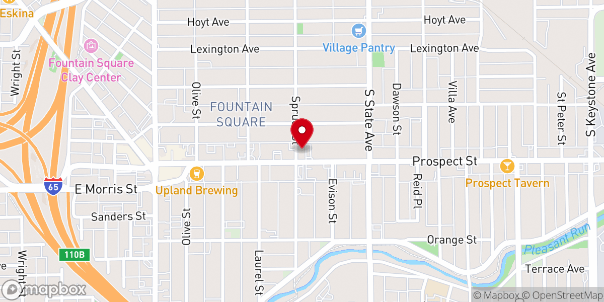 Map showing location of Fountain Square Church of Christ