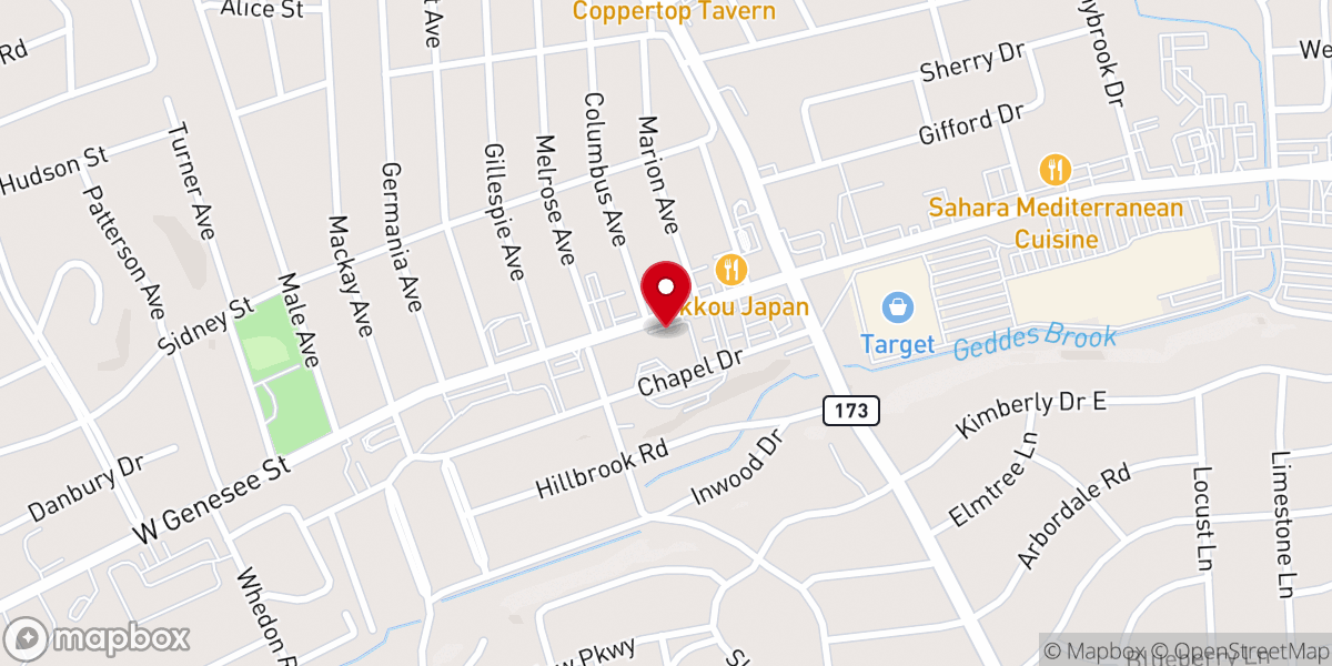 Map showing location of Holy Family Church