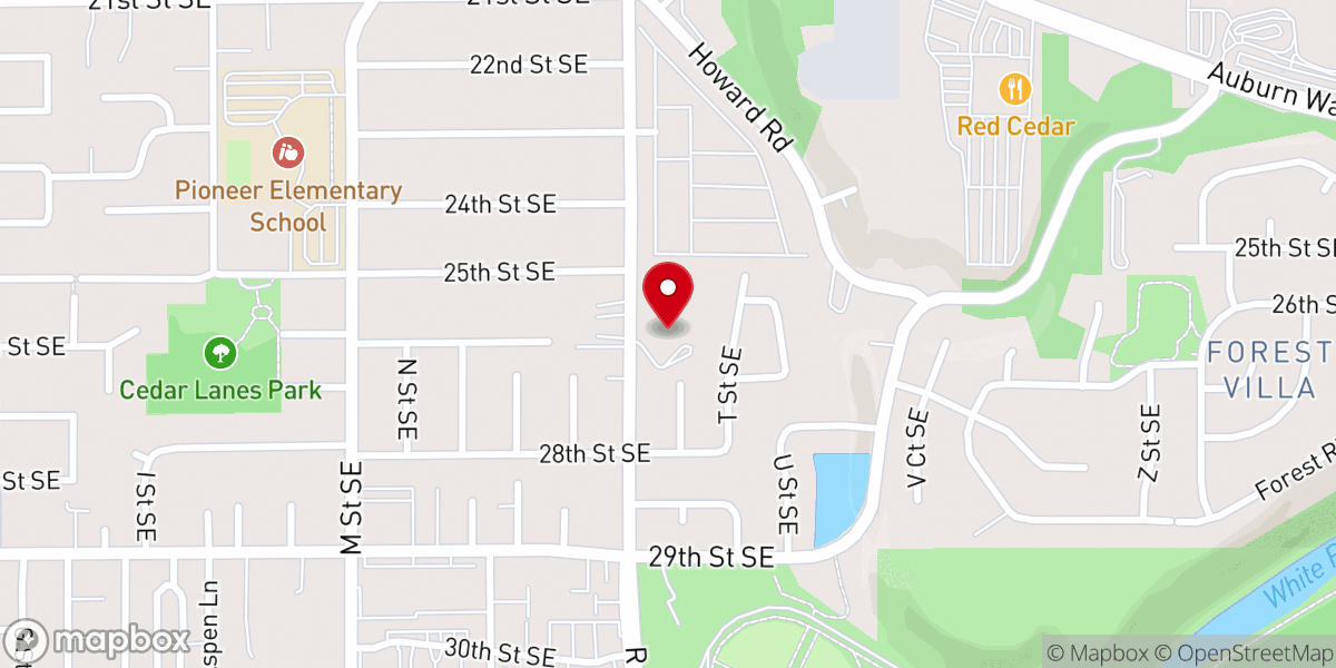 Map showing location of Auburn Bible Chapel