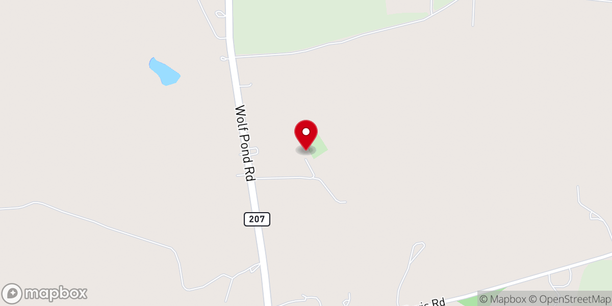Map showing location of Antioch Baptist Church