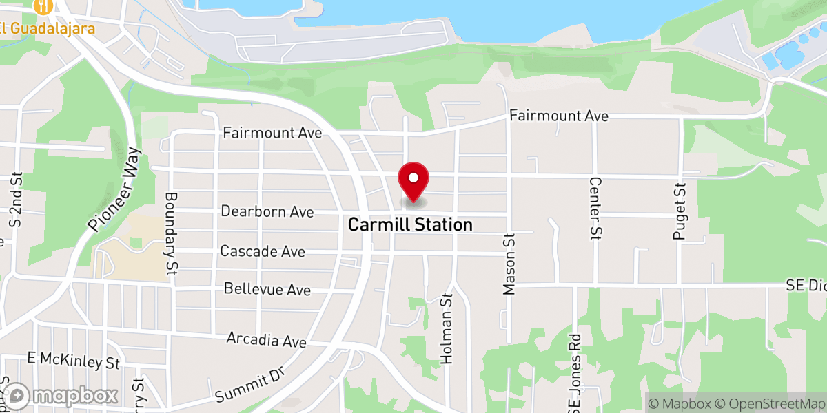 Map showing location of Harvest Foursquare Church