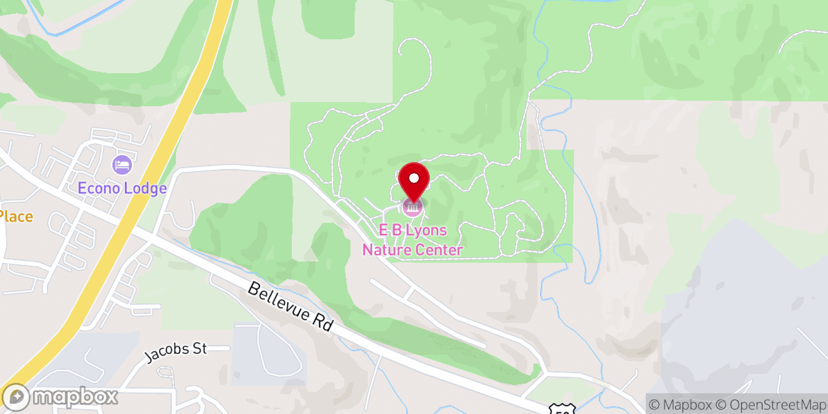 Map showing location of EB Lyons Interpretive Center