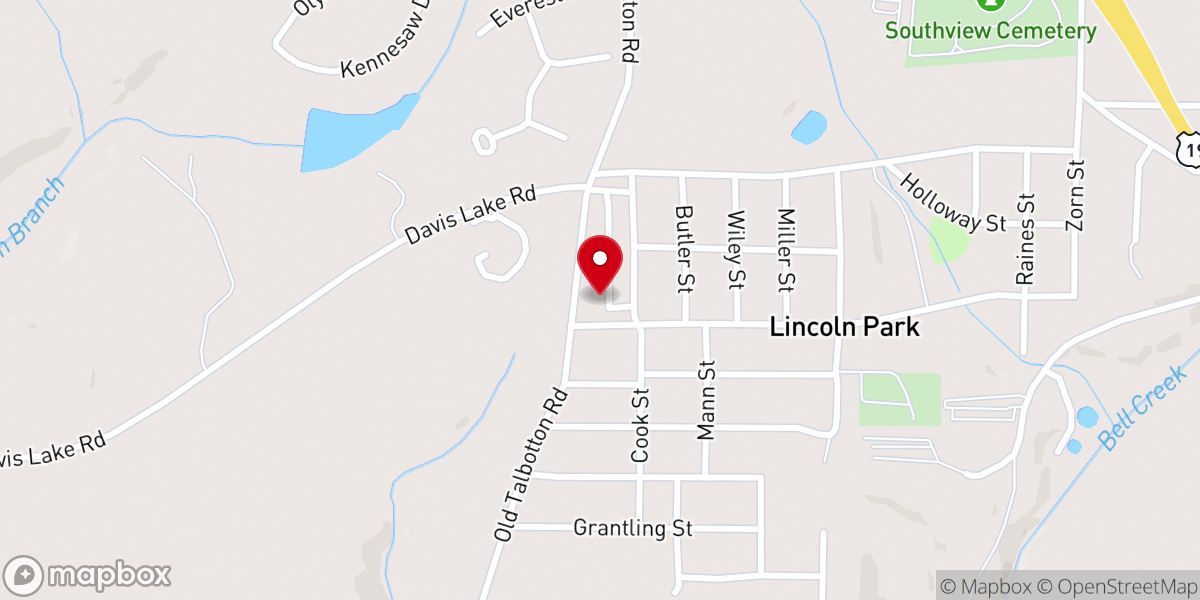 Map showing location of House of Worship 2594 Clark Dr. Thomaston, Ga 30286