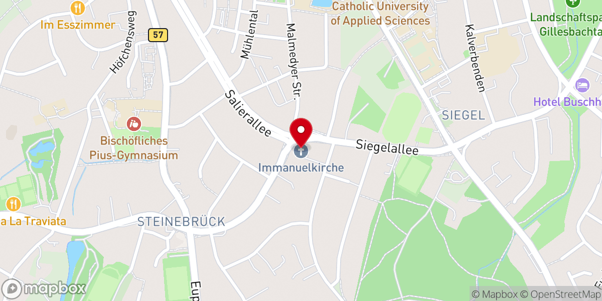 Map showing location of Immanuelkirche - Evangelische Kirchengemeinde Aachen