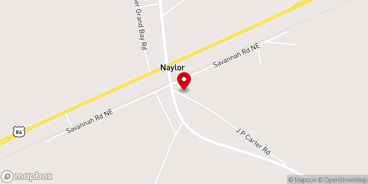 Map showing location of Naylor United Methodist Church