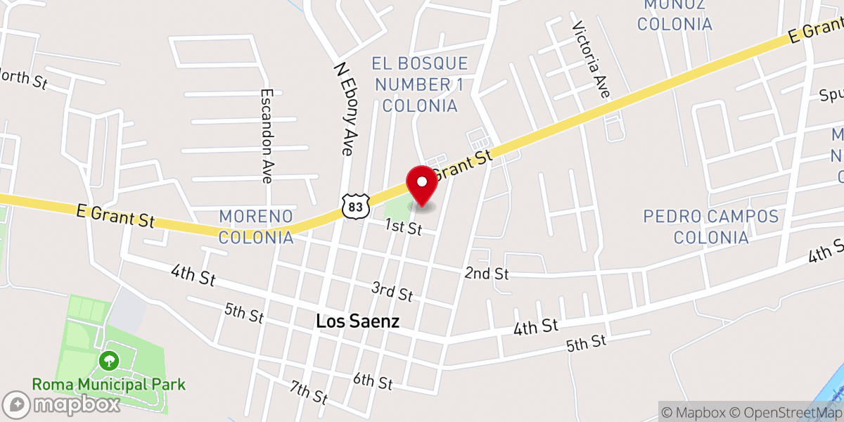 Map showing location of Templo Cristiano