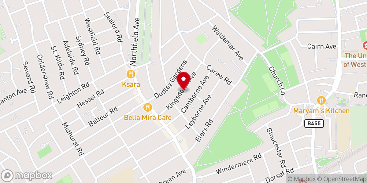 Map showing location of Ealing Trinity Methodist Circuit