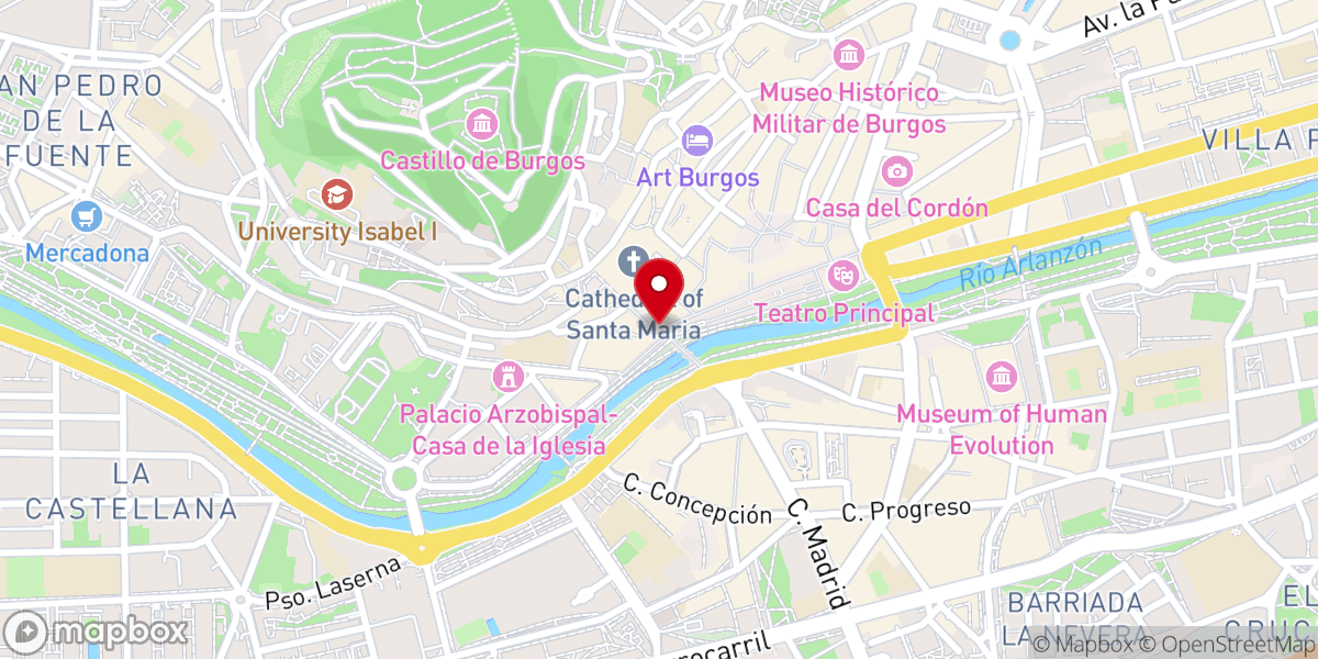 Map showing location of Arco de Santa María