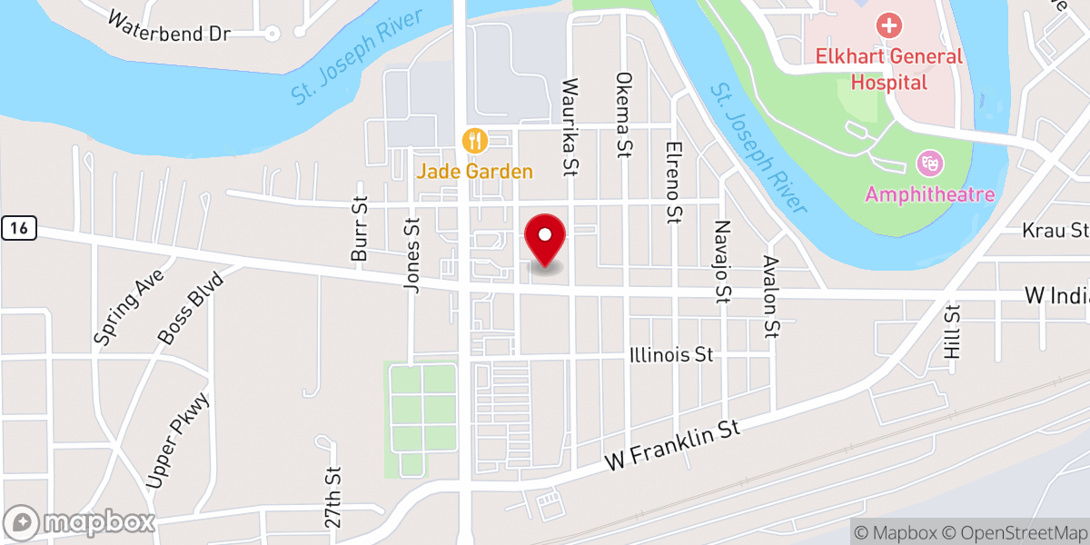 Map showing location of Calvary United Methodist Church