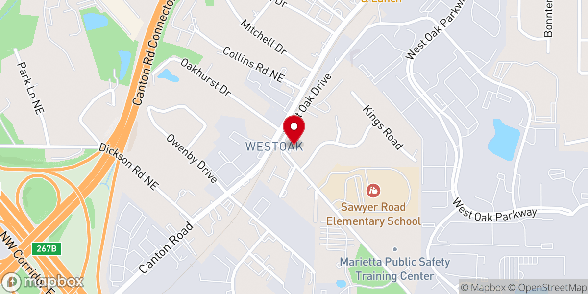 Map showing location of Cornerstone Baptist Church