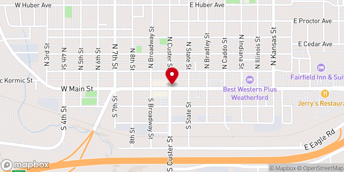 Map showing location of Woodward