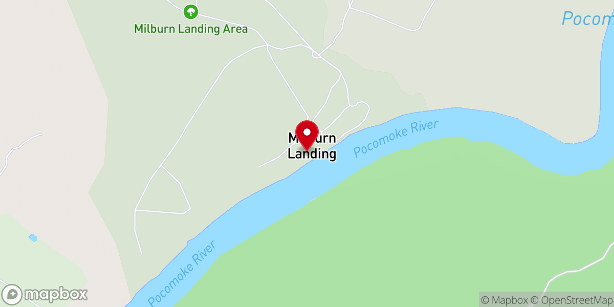 Map showing location of Milburn Landing Pavilion