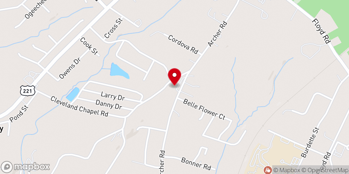 Map showing location of Davis Memorial Baptist Church