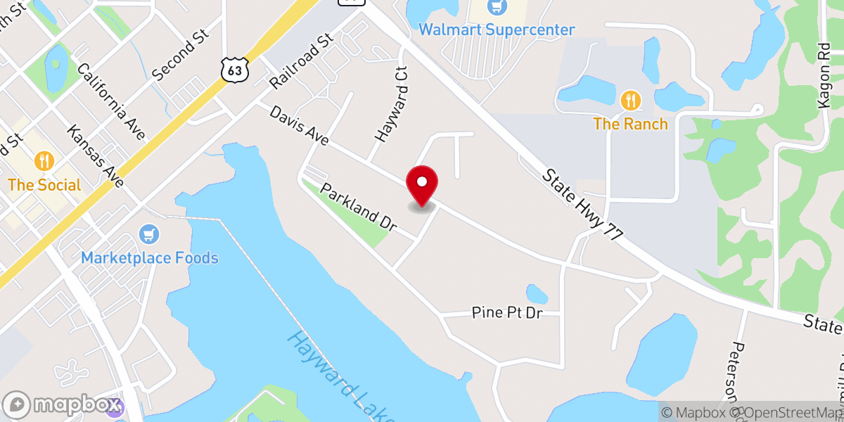 Map showing location of Hayward Church of Christ