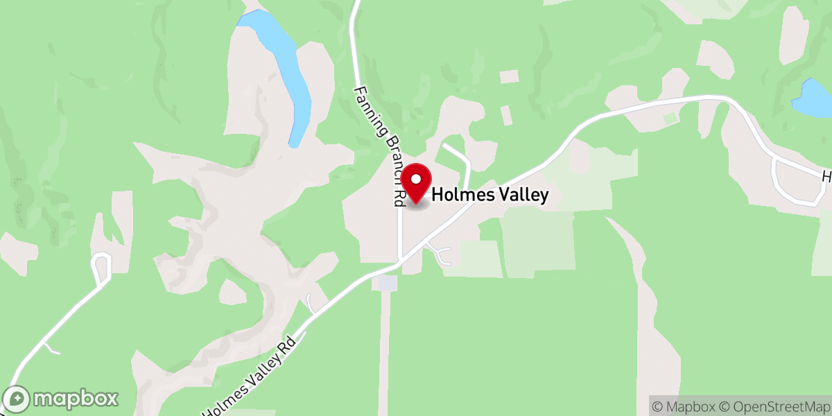 Map showing location of Holmes Valley Community Church
