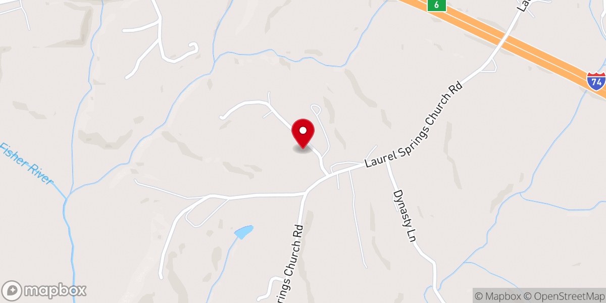 Map showing location of Laurel Spring Church