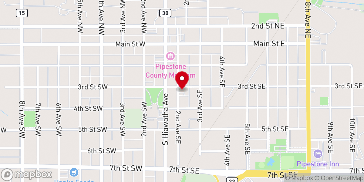 Map showing location of First Presbyterian Church