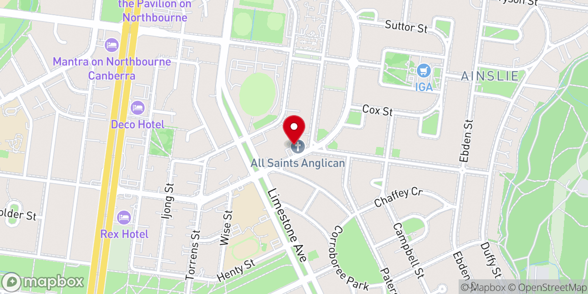 Map showing location of All saint’s Anglican Church