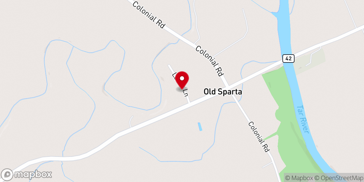 Map showing location of Christ Church at Old Sparta