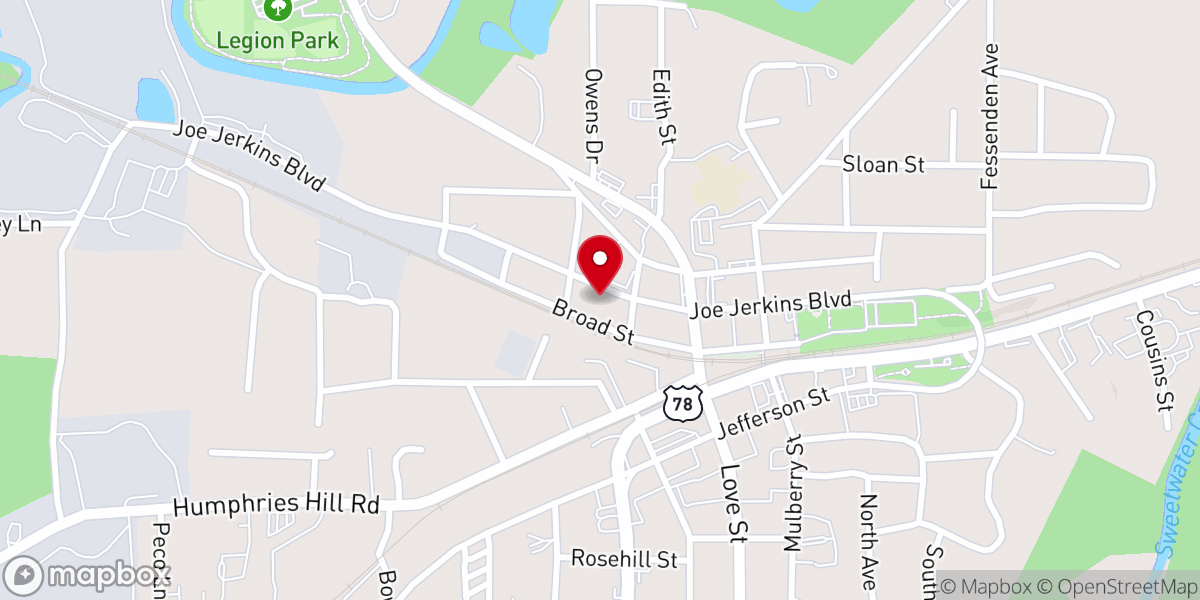 Map showing location of Bethesda Baptist Church