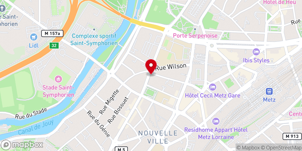 Map showing location of Consistoire Réformé