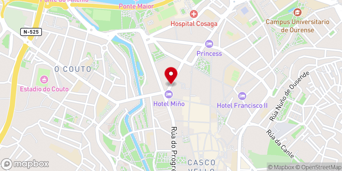 Map showing location of San Rosendo