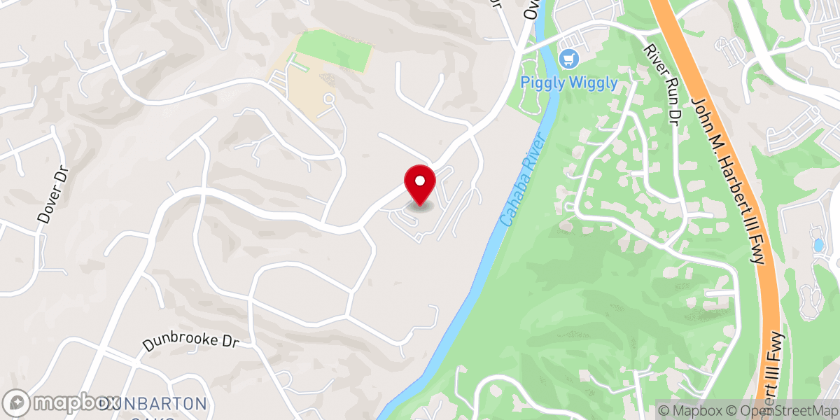 Map showing location of Brookwood Baptist Church