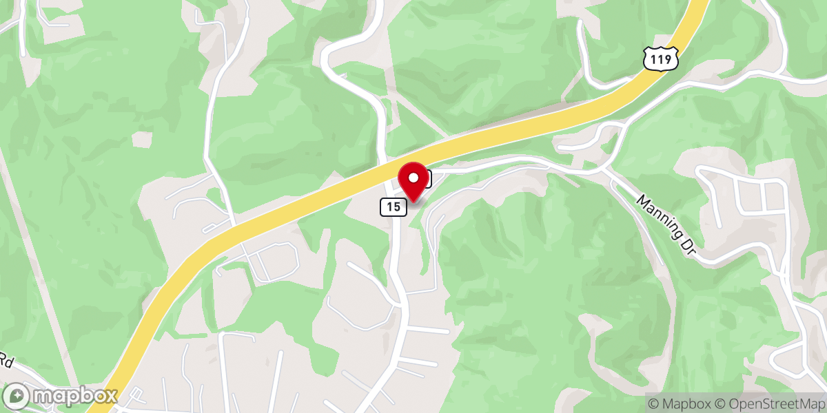 Map showing location of Hopewell Baptist Church