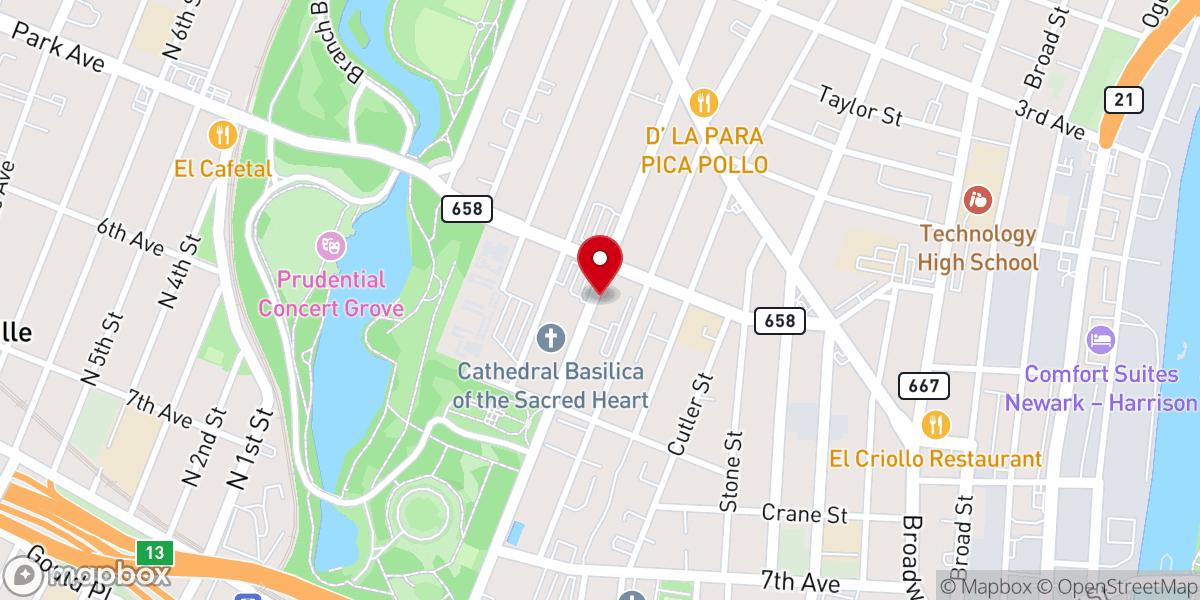 Map showing location of Archdiocese of Newark