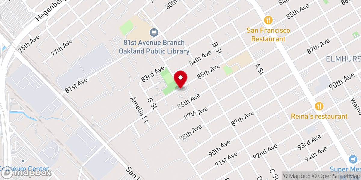 Map showing location of Cosmopolitan Baptist Church