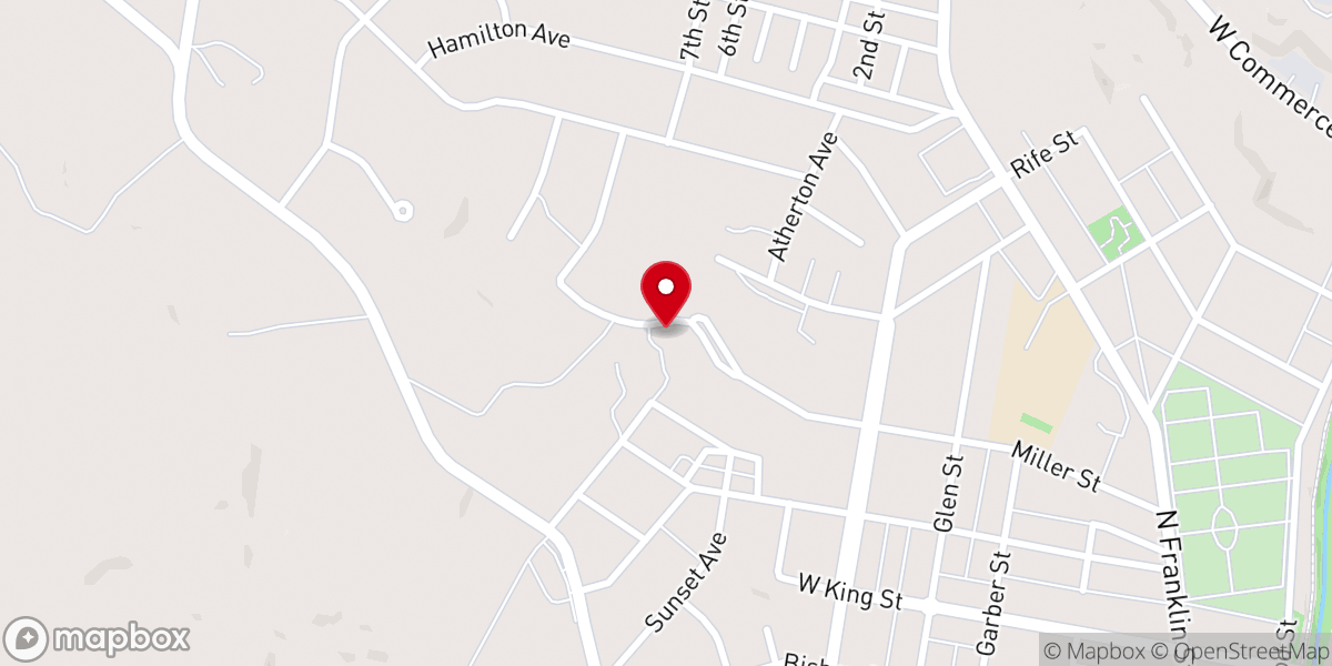 Map showing location of Iglesia de Cristo Nuevo Pacto Ministerios Ebenezer Chambersburg