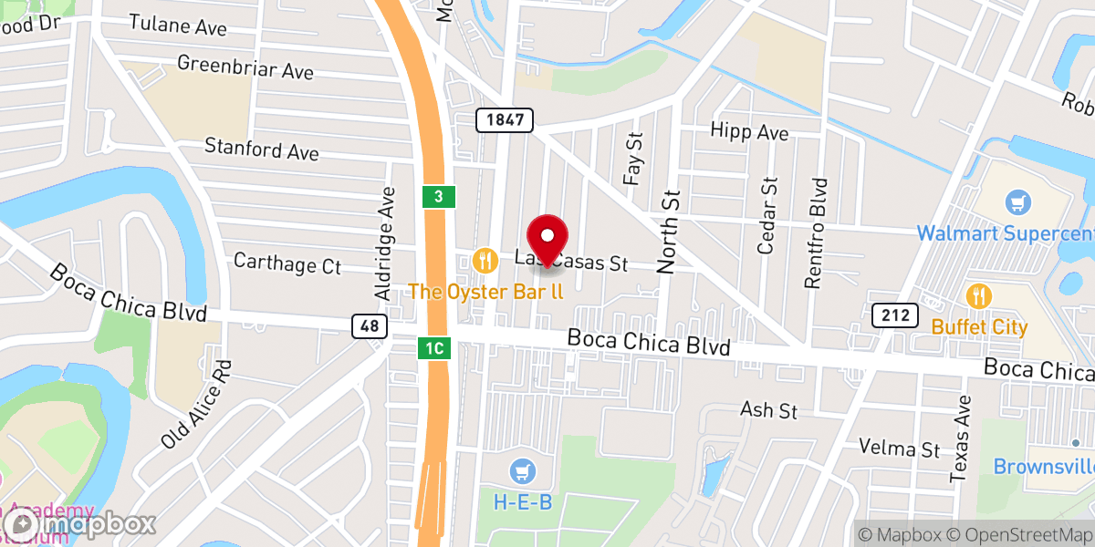 Map showing location of Calvary Baptist Church