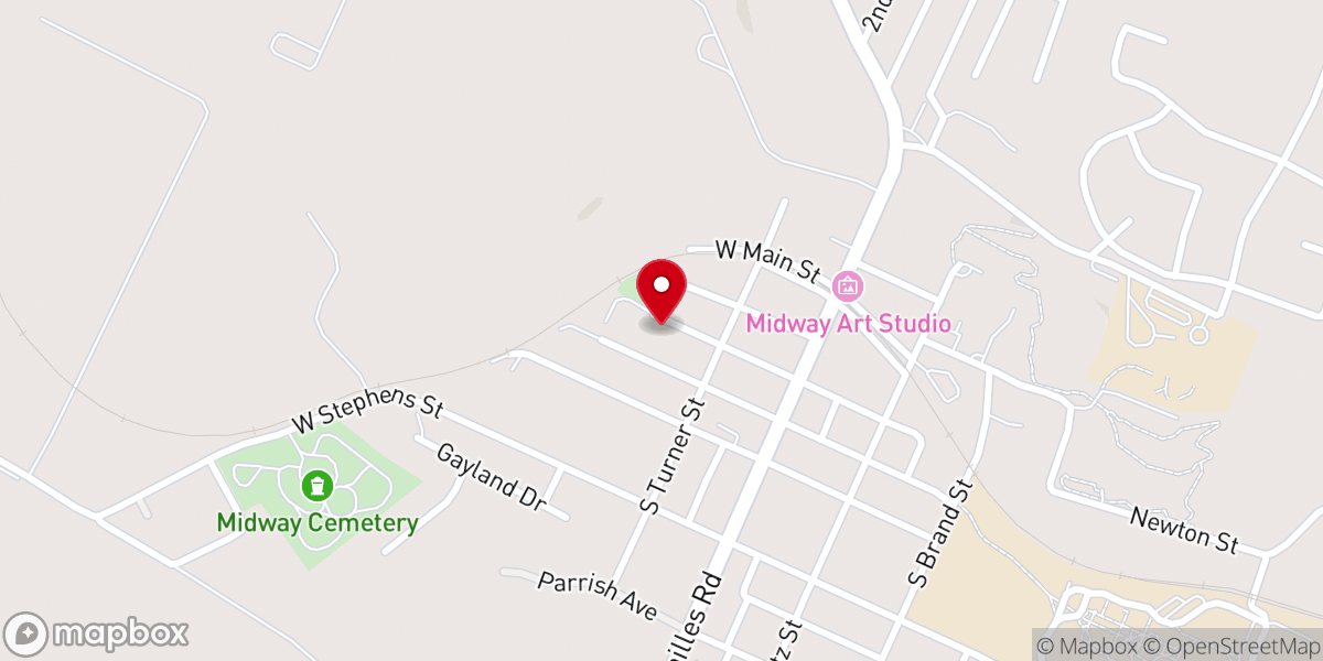 Map showing location of Midway United Methodist Church